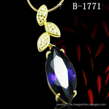 Precious Purple Zircon 925 Silber Pendent (B-1771)